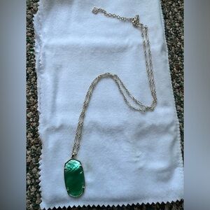Kendra Scott green stone necklace